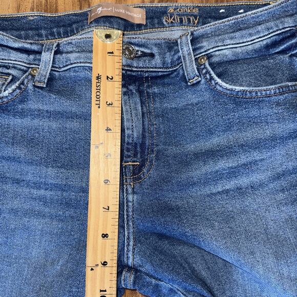 7 For All Mankind Ankle Skinny Jeans 30 Luxe Vintage‎ Muse Beaded Tuxedo Stripe - Picture 4 of 8